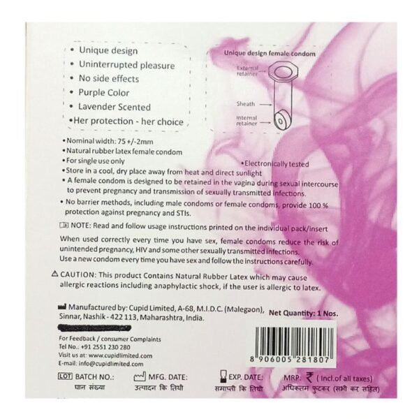 Dsire Lubricated Female Condom For Women - 1Pcs Box