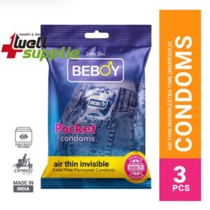 Beboy Extra Time Air Thin Invisible Condom (Merigold Flavour) Pocket Pack- 3Pcs(India)