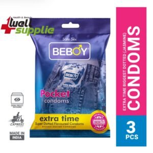 Beboy Extra Time Super Big Dotted Condom (Jasmine Flavour) Pocket Pack- 3Pcs(India)