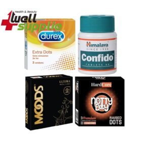 Durex Confido Combo 3x3 = 9Pcs - Himalaya Confido + Durex Dots 3s + Moods Ultima 3s + Nottyboy Hardcore 3s