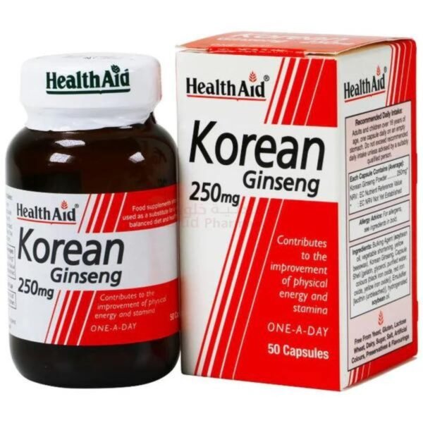 HealthAid Korean Ginseng 250mg - 50Capsules (UK)