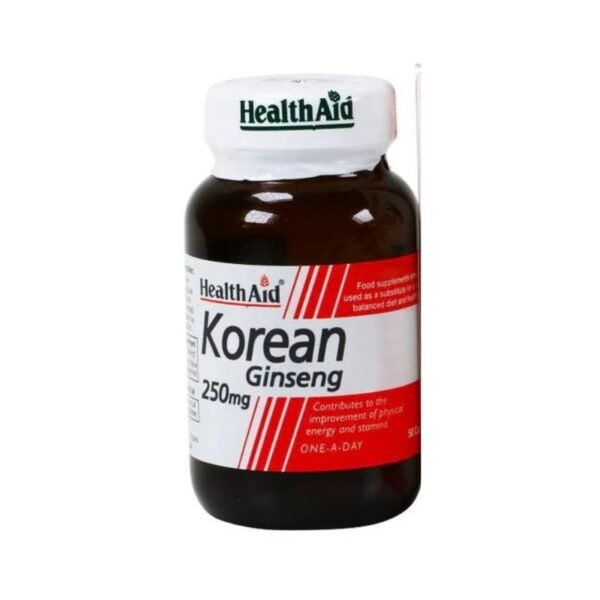 HealthAid Korean Ginseng 250mg - 50Capsules (UK)