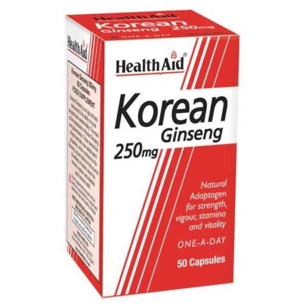 HealthAid Korean Ginseng 250mg - 50Capsules (UK)