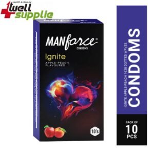 Manforce Ignite Apple-Peach Flavoured Extra Dotted Condoms - 10Pcs Pack(India)