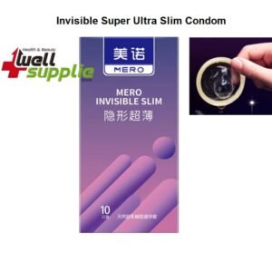 Mero Invisible Slim Ultra Thin Long Lasting Extra Lubricated 52mm Condom - 10Pcs Pack