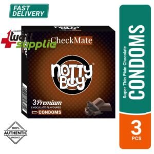 NottyBoy Checkmate Super Thin Plain Chocolate Flavoured Condom - 3Pcs Pack
