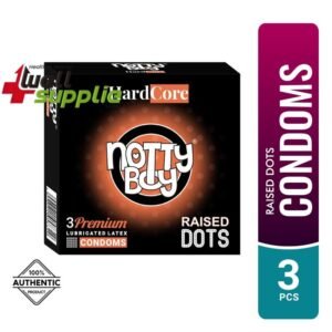 NottyBoy HardCore Raised Dots Chocolate Flavored Condoms - 3Pcs Pack