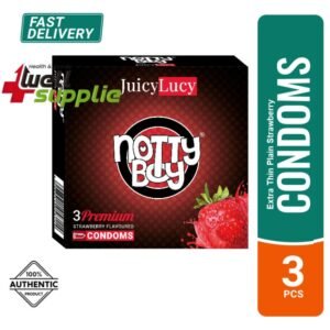 NottyBoy Jucylucy Extra Thin Plain Strawberry Flavoured Condom - 3Pcs Pack