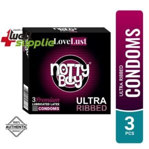NottyBoy LoveLust Ultra Ribbed Condom - 3Pcs Pack