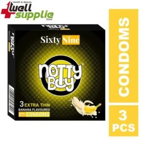 NottyBoy SixtyNine Banana Flavoured Condom - 3Pcs Pack