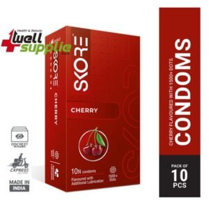 Skore Cherry Flavored 1500+ Dotted with Extra Lubrication Condom - 10Pcs Pack New(India)