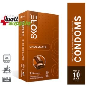 Skore Chocolate Flavoured 1500+ Dotted Condom - 10Pcs Pack New(India)