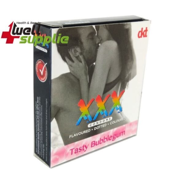 XXX Dotted Bubblegum Flavored Colored Condoms (3 pcs Pack)