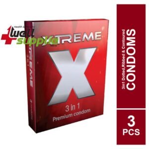 Xtreme 3 in 1 Super Dotted, Super Ribbed and Contoured Condom - 3Pcs Pack